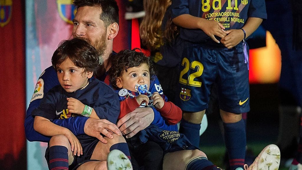 Lionel Messin pojat Mateo ja Ciro ovat tottuneet käyttämään Barcelonan varusteita.