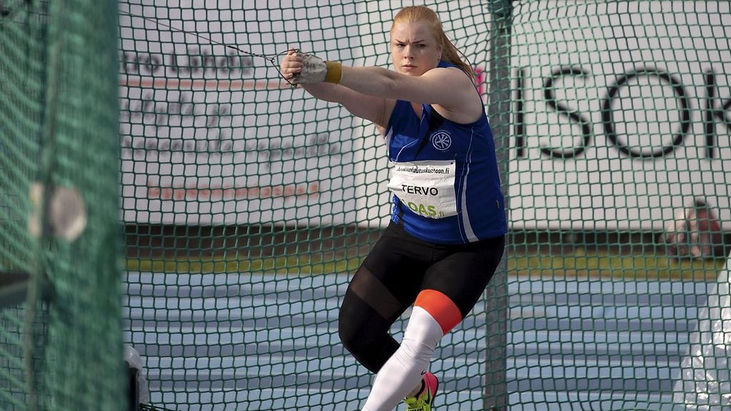 Krista Tervo heitti tasan 70 metriä.