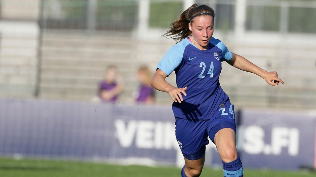 Heidi Kollanen oli vireessä Albaniaa vastaan. Arkistokuva.