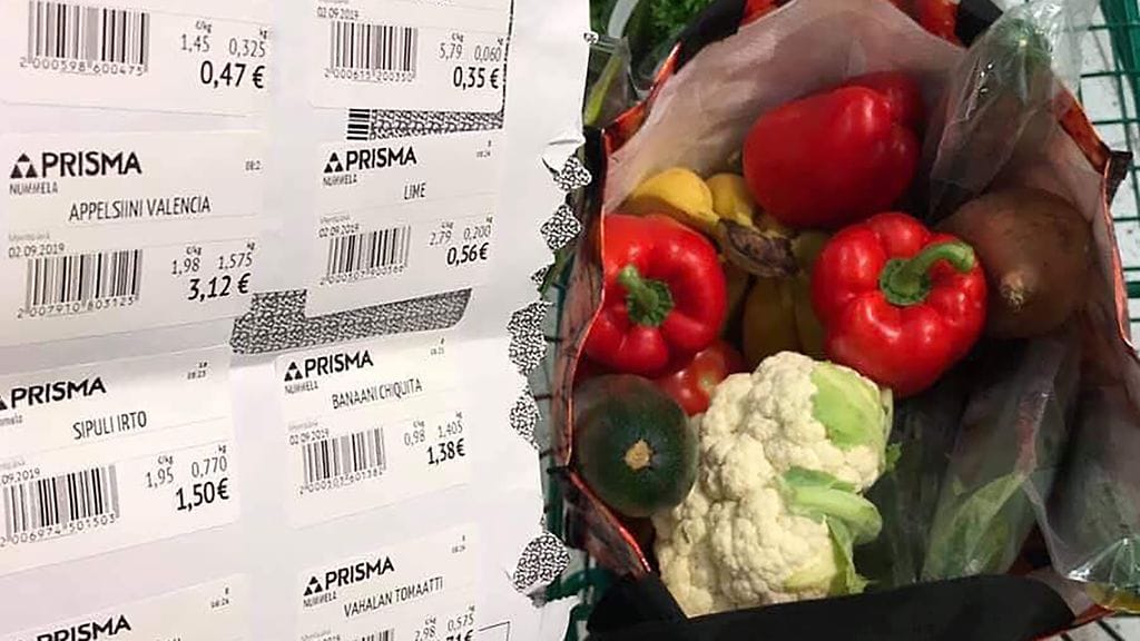 Daniela Juutilaisen hintalaput Prismassa. Niksiä voi toki hyödyntää myös muissa kaupoissa.