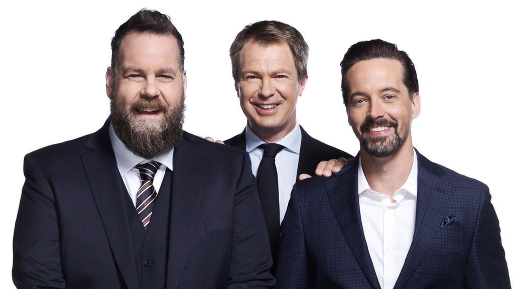 Stan Saanila, Peter Nyman ja Ile Uusivuori Uutisvuodossa.