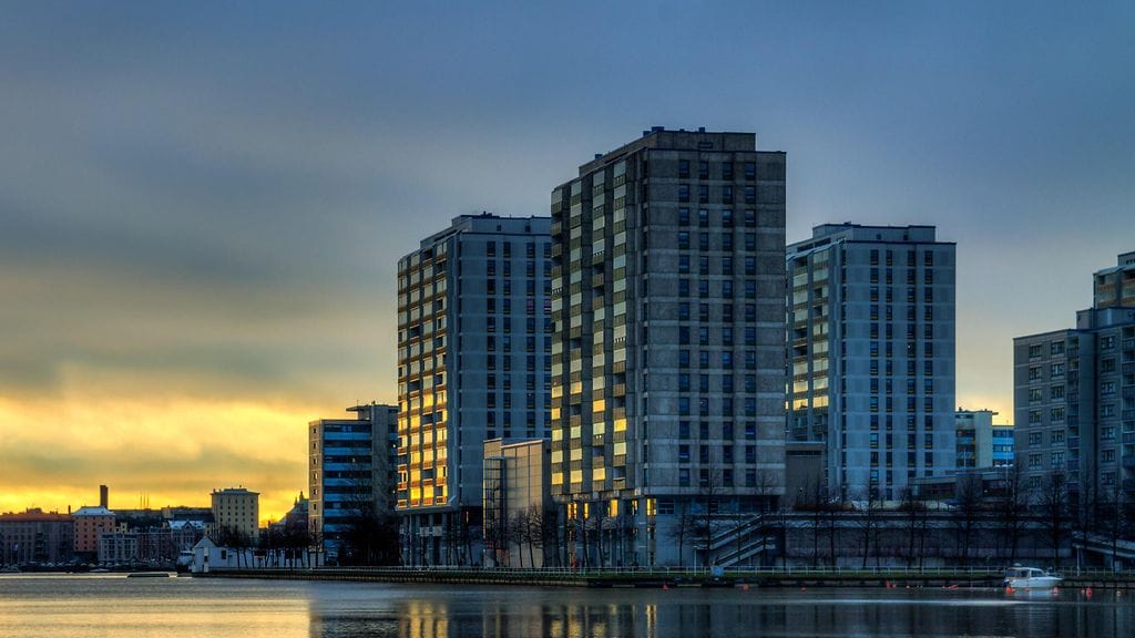 Kuvituskuva Helsingin Merihaasta, jossa on myynnissä 29 huoneen kokonaisuus.