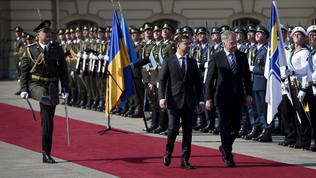 Presidentti Sauli Niinistö tapasi Ukrainan presidentin Volodymyr Zelenskyin ensimmäistä kertaa. Kuvituskuva.