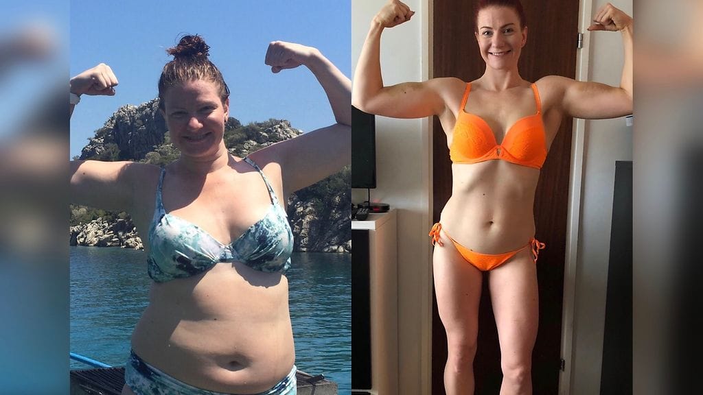 Muutoskuvien välissä on tasan vuosi ja paino on pudonnut 25 kiloa. – Kuvissa näkyy vuosi elämästäni. Kaikki vaiva on oikeasti palkittu, Janiina kertoo.