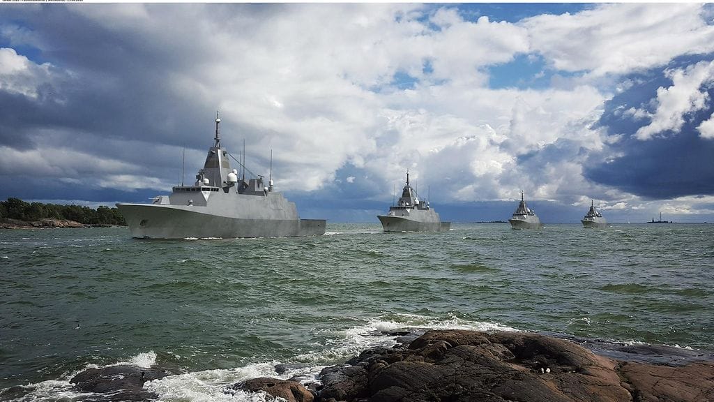 Laivue 2020 -hankkeen alukset puolustusministeriön havainnekuvassa.