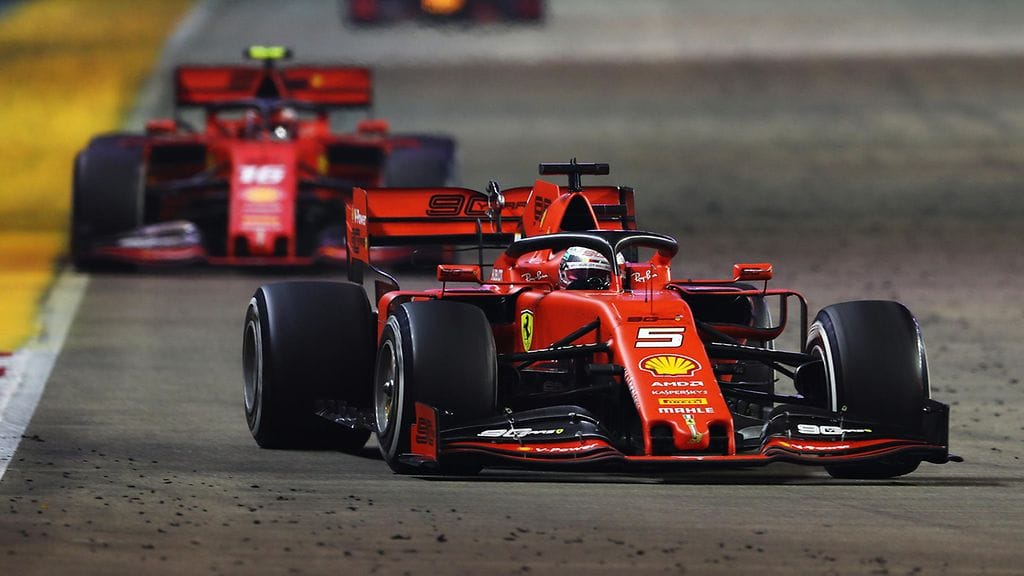 Charles Leclerc jäi Sebastian Vettelin taakse Singaporessa.
