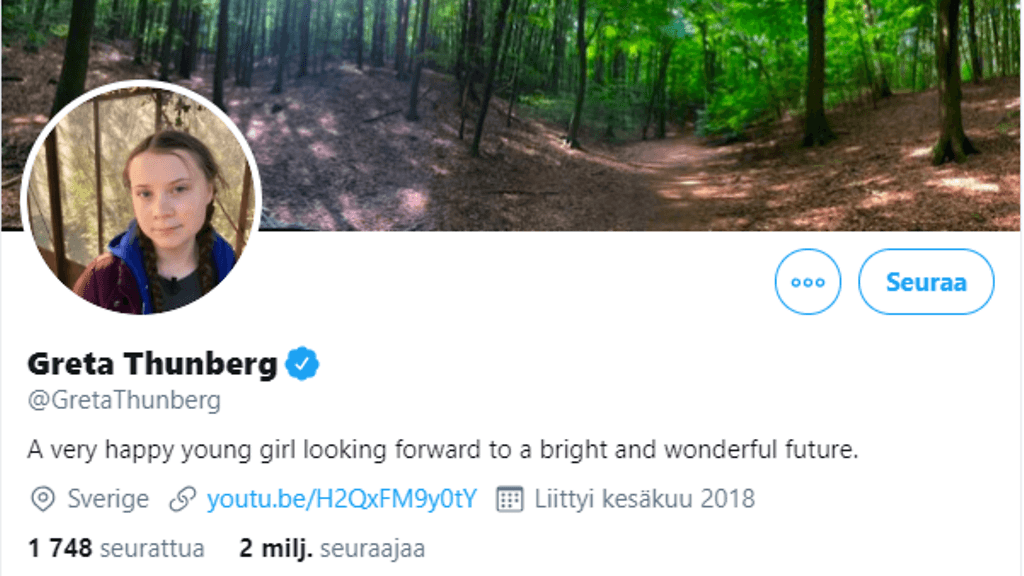 Greta Thunbergin Twitter-kuvaus