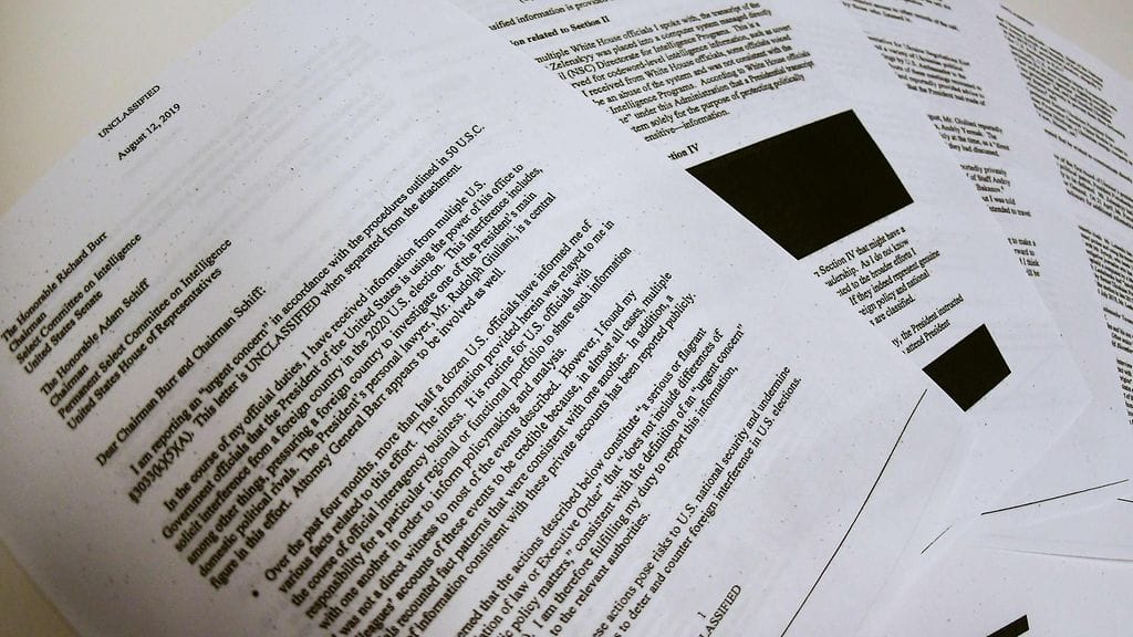 Ilmiantajan kirje Donald Trumpin epäillyistä väärinkäytöksistä.