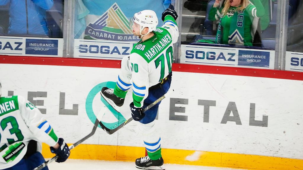 Teemu Hartikainen viimeisteli sadannen KHL-osumansa ottelussa Pietarin SKAta vastaan.