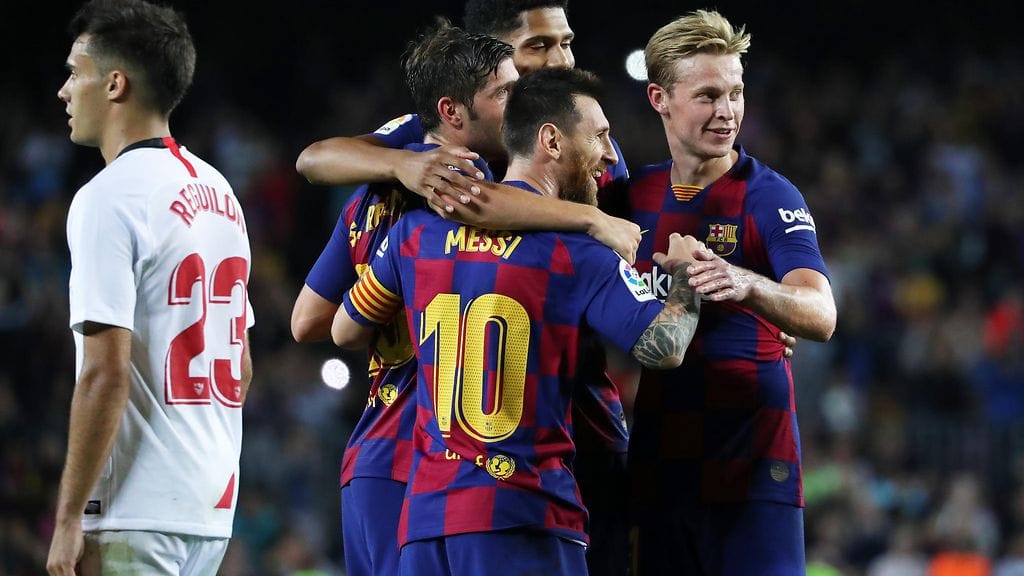 Barcelona juhli maalia Sevillaa vastaan.