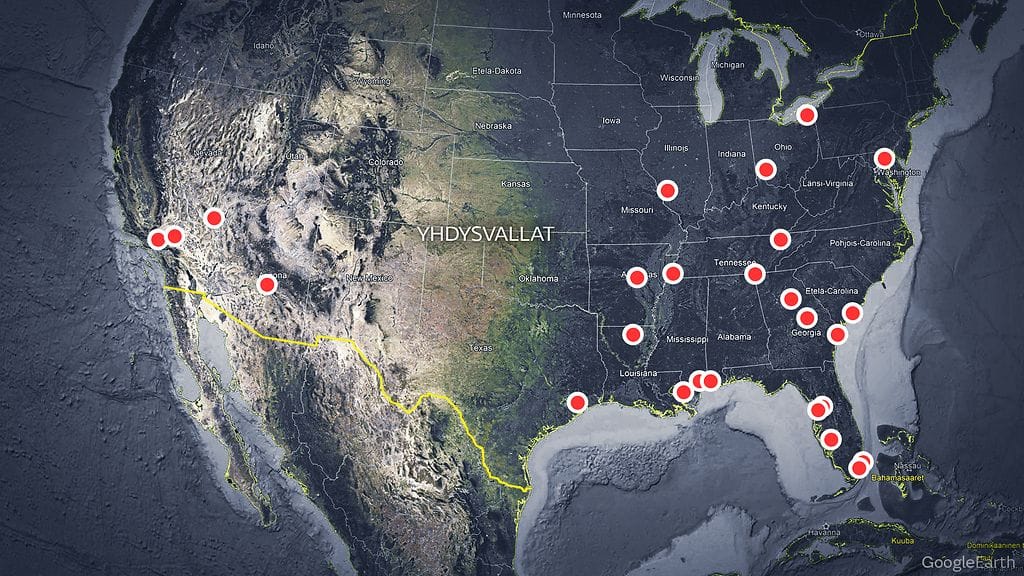 Samuel Little murhapaikat kartta