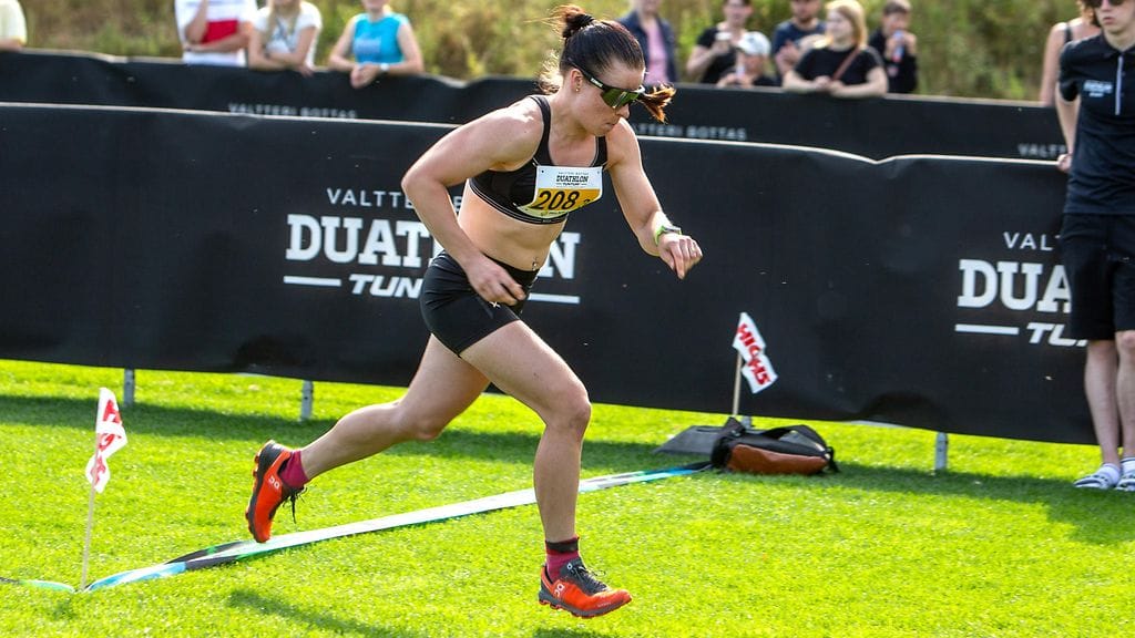 Krista Pärmäkoski harjoitteli maajoukkueen ulkopuolella.