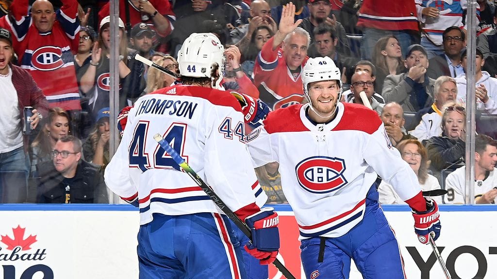 Joel Armia juhli Nate Thompsonin kanssa tekemäänsä alivoimaosumaa.