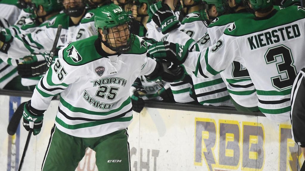 Joel Janatuinen pelasi neljä edellistä kautta Yhdysvaltojen yliopistosarjassa North Dakotassa.