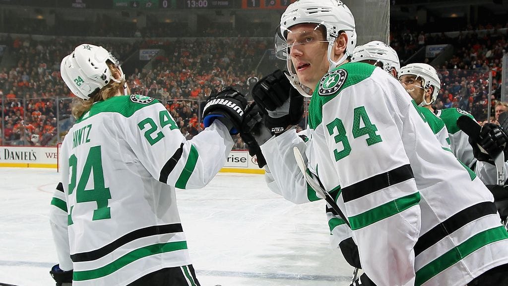 Roope Hintz teki näyttävän maalin Philadelphia Flyersia vastaan.