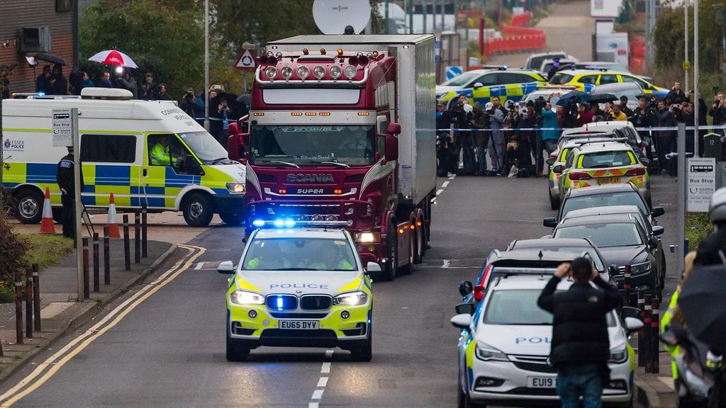 Essex ruumisrekka siirrettiin poliisi Grays 23.10.2019