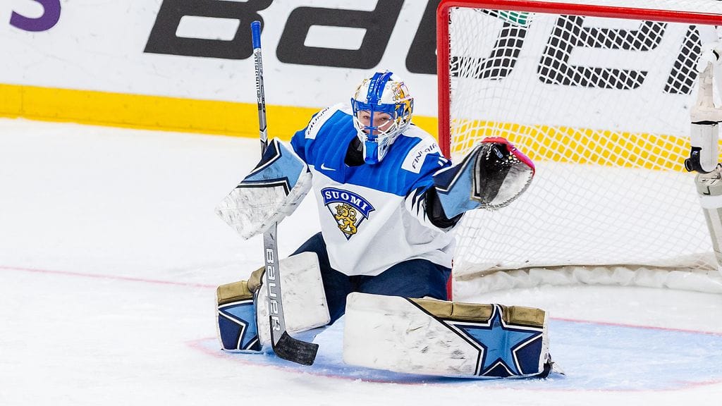 Noora Räty MM-finaalissa viime huhtikuussa.