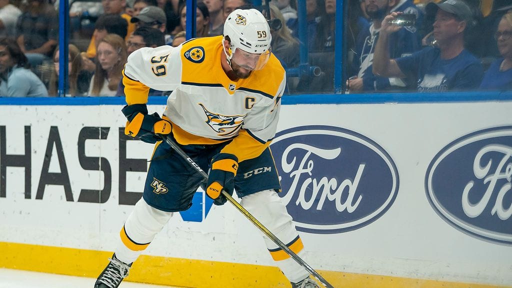 Roman Josi lukeutuu Predatorsin johtaviin pelaajiin.