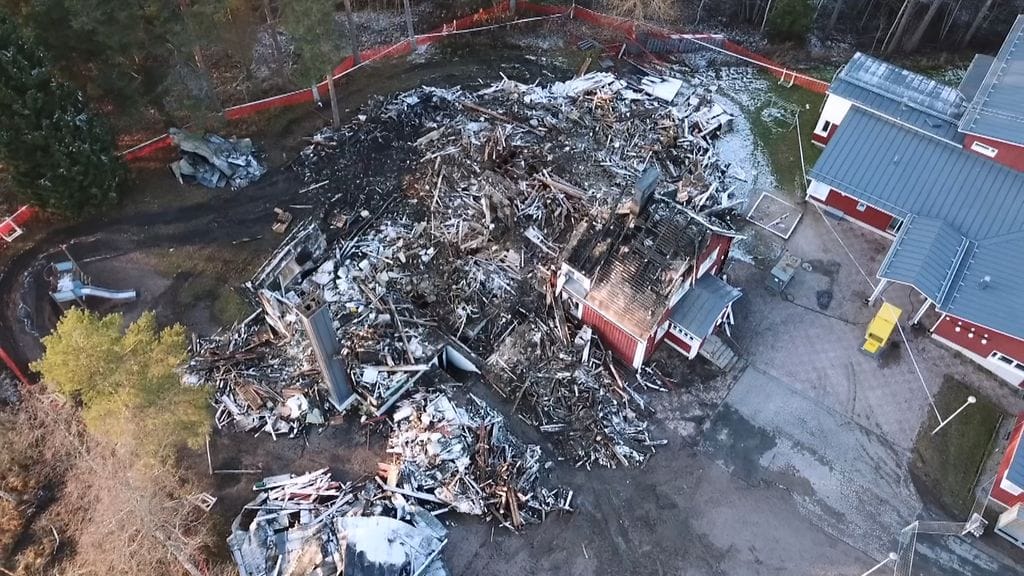 valkjärven koulu - tulipalo