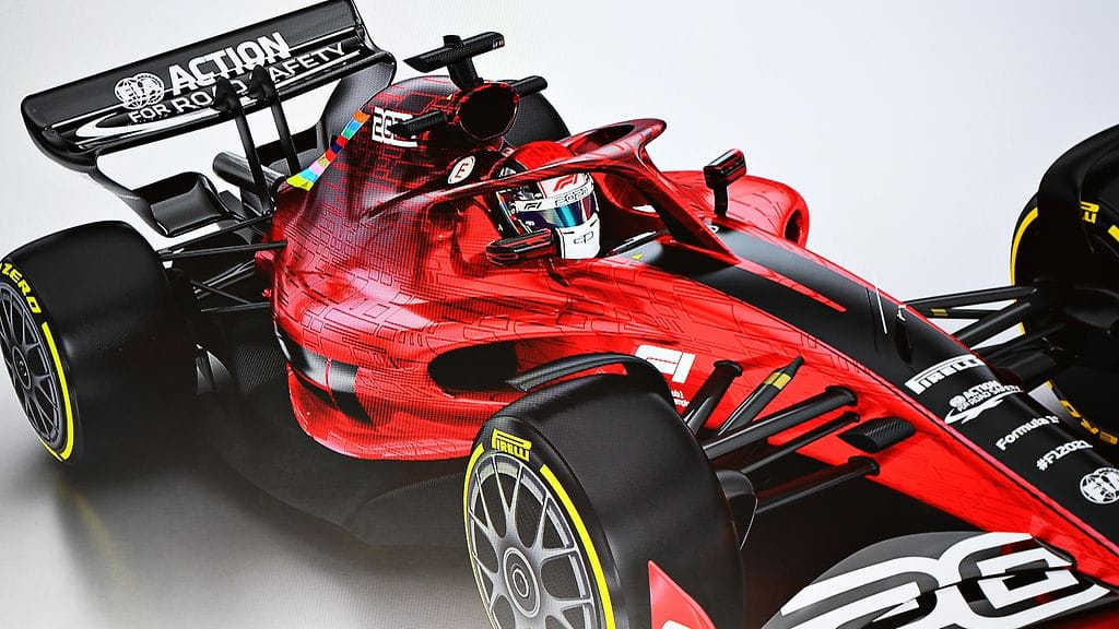 Havainnekuva vuoden 2021 F1-autosta.