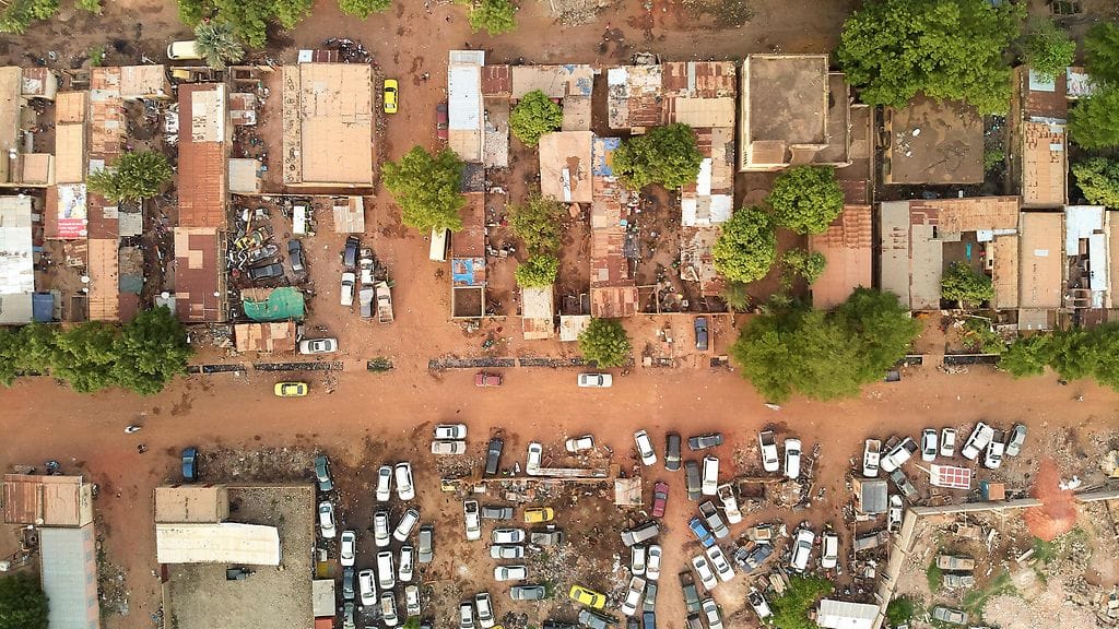 Ilmakuvaa Malin pääkaupungista Bamakosta.