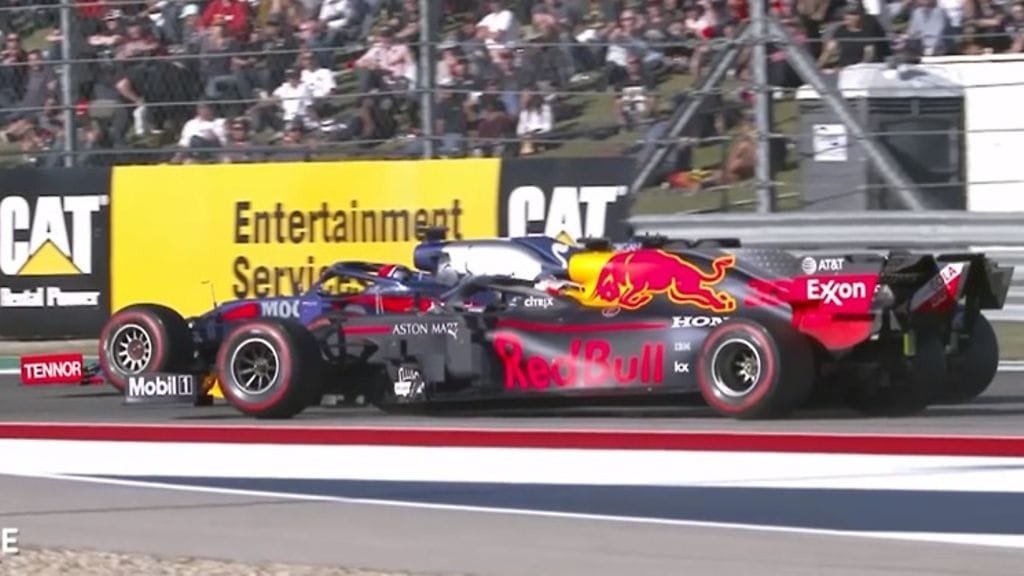 Max Verstappen, Daniil Kvjat, Lewis Hamilton, 2019, Austin