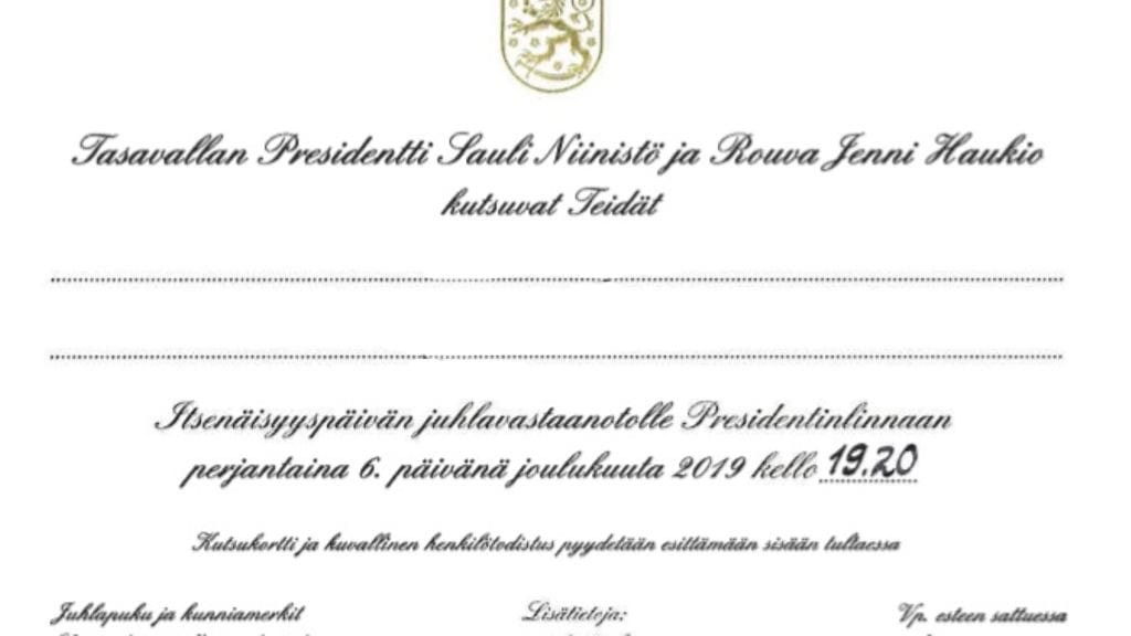 kutsu, Linnan juhlat, presidentinkanslia