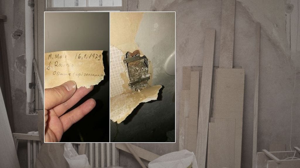 Tämä viesti löydettiin hiljattain seinän sisältä.