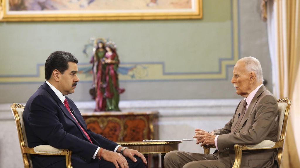 Venezuelan presidentti Nicolas Maduroa haastateltiin eilen illalla Televen-kanavalla.