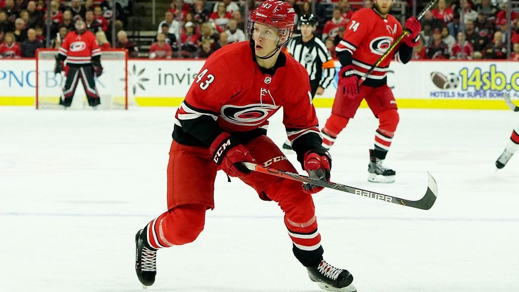 Eetu Luostarinen nousi takaisin Carolina Hurricanesin NHL-joukkueeseen.