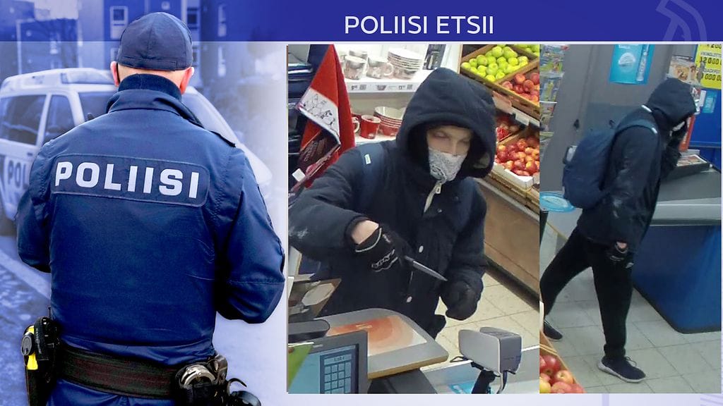 Poliisin julkaisi valvontakamerakuvat etsitystä ryöstäjästä keskiviikkoaamuna Turussa.