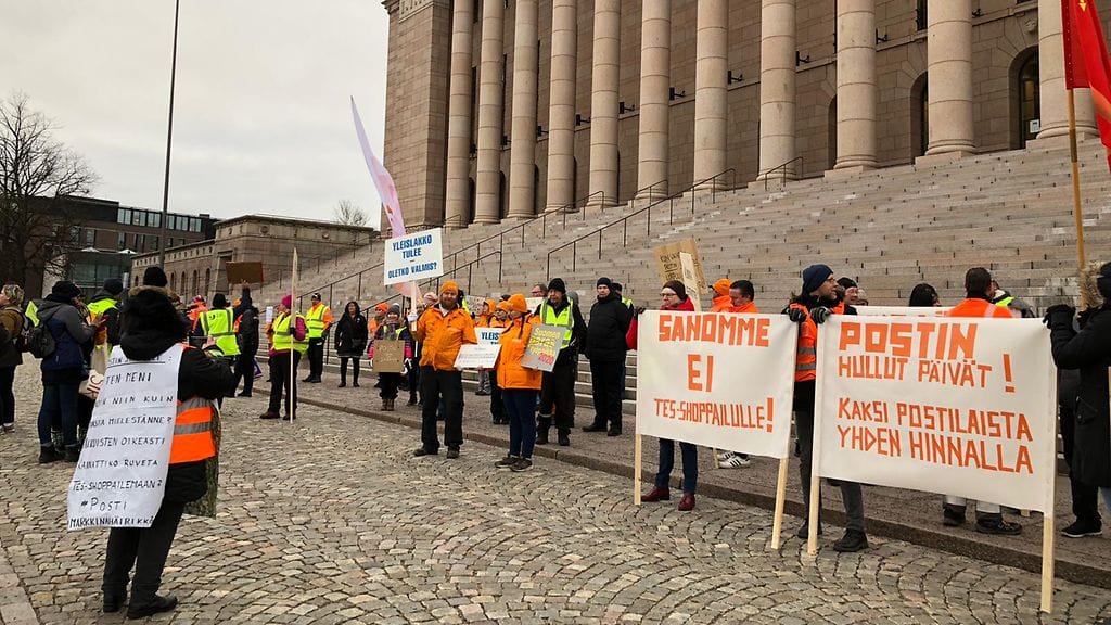 mielenosoitus posti eduskunta
