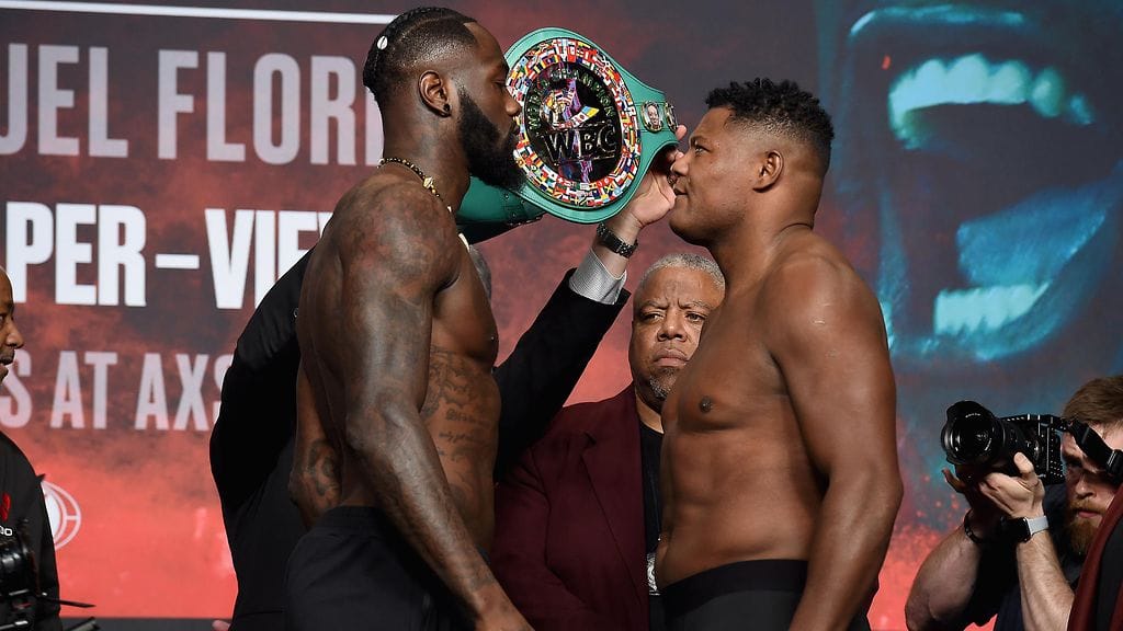 Deontay Wilder ja Luis Ortiz kohtasivat MM-ottelun punnituksessa perjantaina.