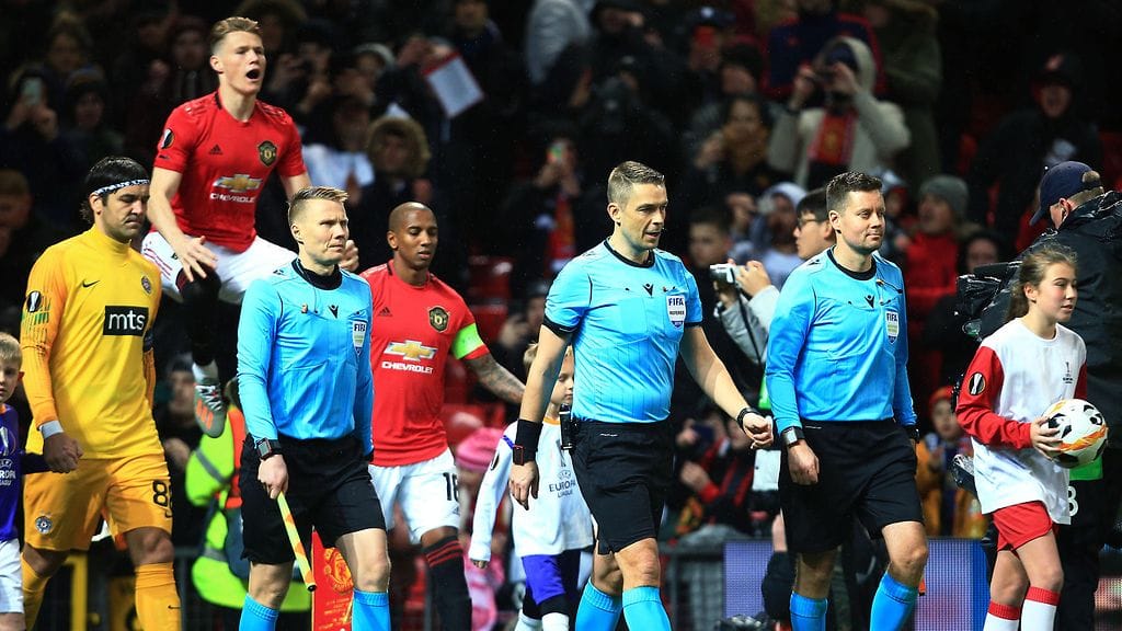 Gestranius jakoi tiimeineen oikeutta syksyllä Manchester Unitedin Eurooppa-liigan ottelussa.