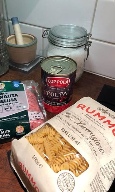 italialainen-makaronilaatikko-ainekset