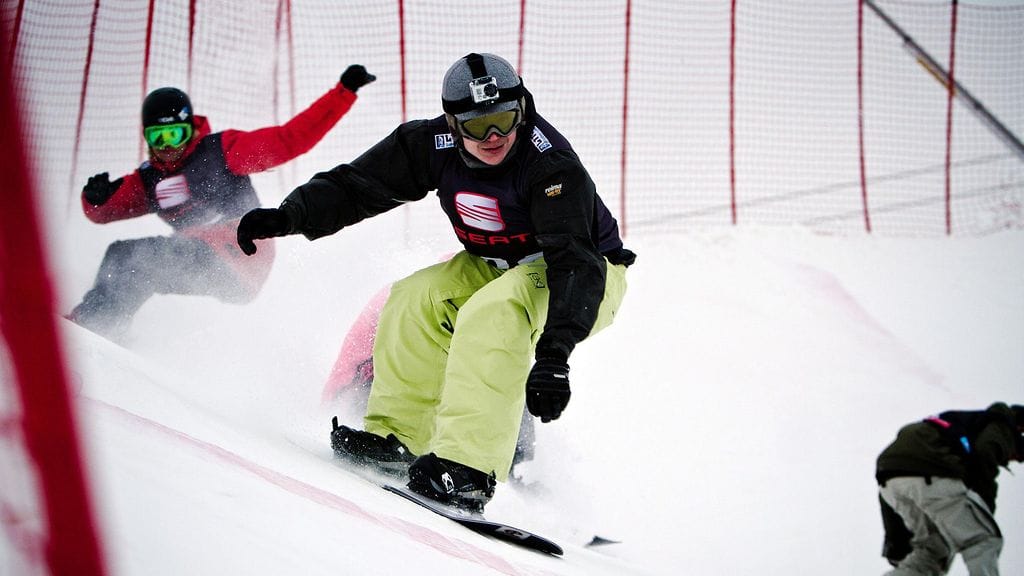 Mikko Wendelin lumilautakrossin SM-kisoissa vuonna 2012.