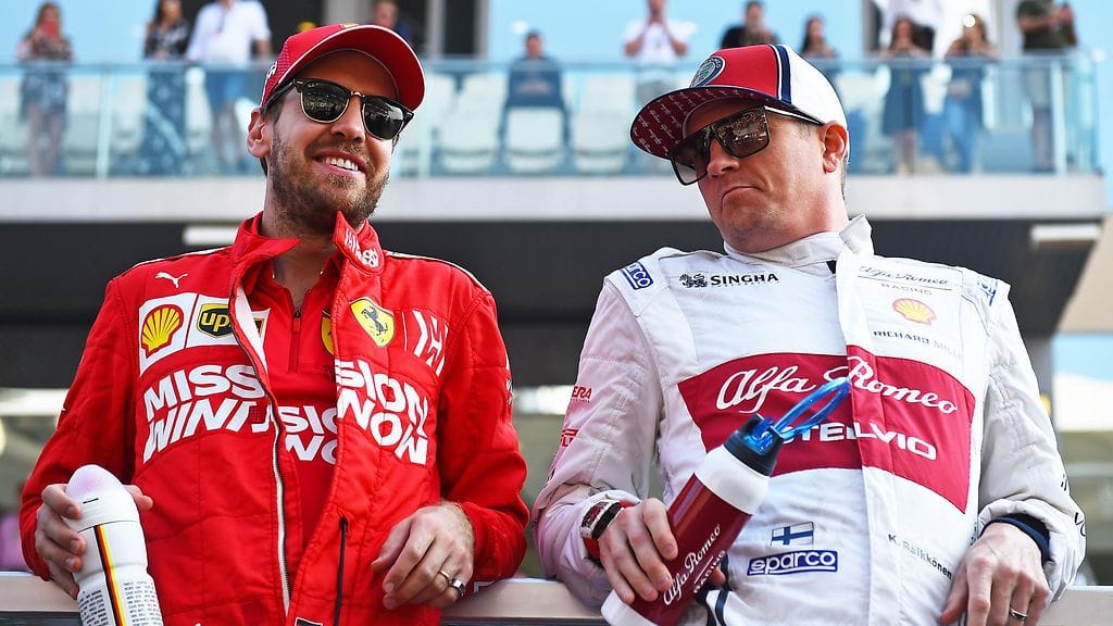 Sebastian Vettel ja Kimi Räikkönen kävivät kuulumisia läpi kauden päätteeksi.