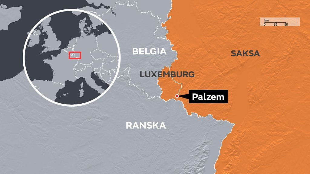 Palzem Saksa Luxemburg -kartta