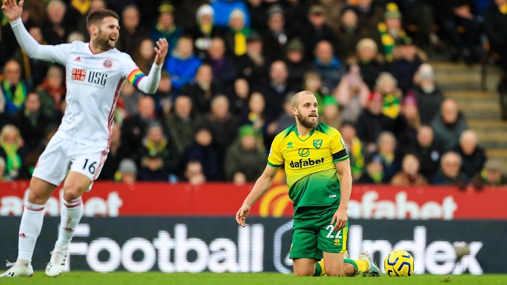 Teemu Pukki jäi maaleitta Sheffield Unitedia vastaan.