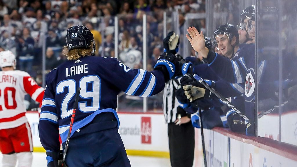 Patrik Laine juhli kauden yhdeksättä maaliaan.