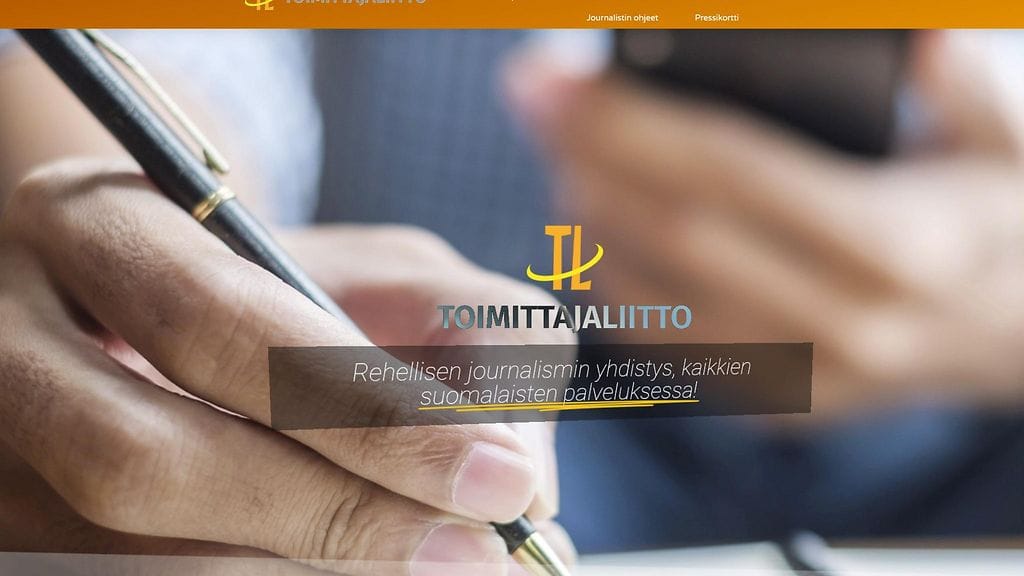 Kuvakaappaus Toimittajaliitto-yhdistyksen verkkosivuilta.