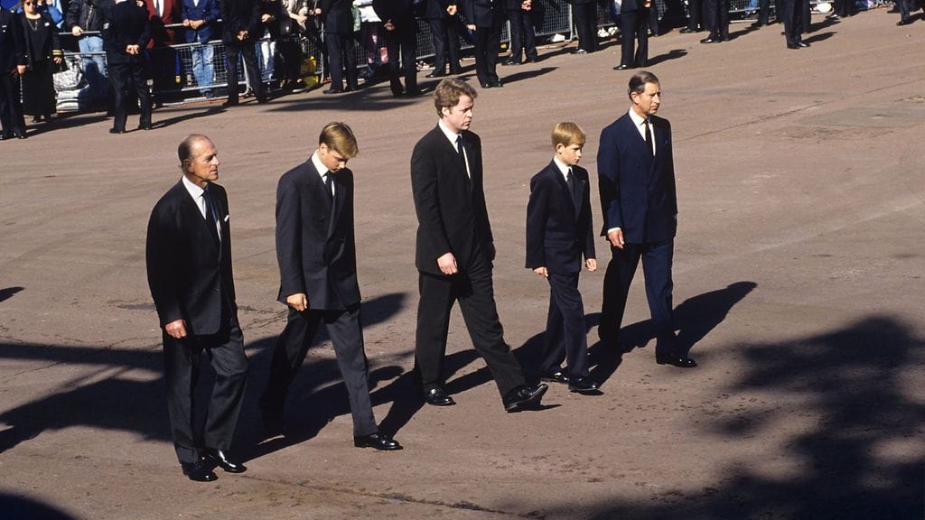 prinssi philip prinssi william charles spencer prinssi harry prinssi charles prinsessa dianan hautajaiset 1997