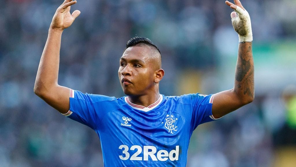 Alfredo Morelos oli monessa mukana Celticiä vastaan.