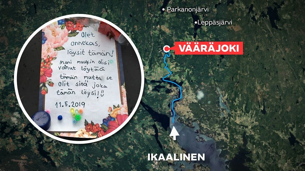 Suloinen viesti matkasi vesistöä pitkin uskomattoman, sokkeloisen matkan.