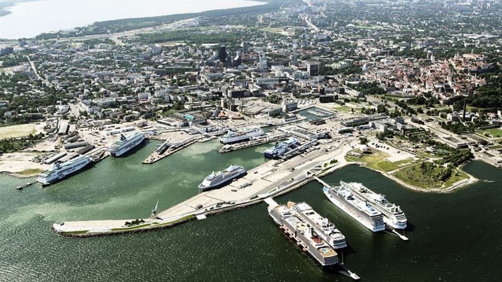 Havainnekuva Tallinnan satamaan nousevasta uudesta terminaalista.