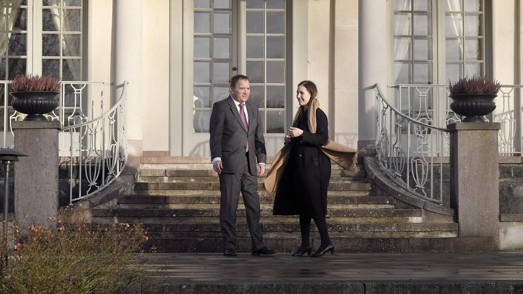 Sanna Marin ja Stefan Löfven Harpsund Ruotsi pm kesäasunto 8.1.2020 5
