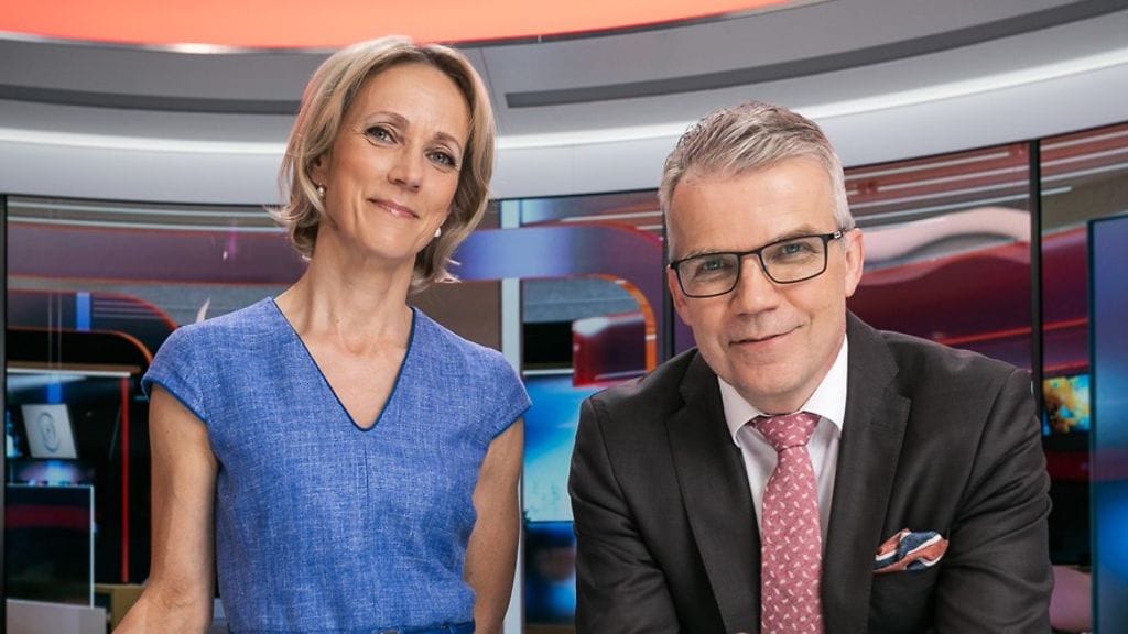 MTV Uutisissa pääset tekemään töitä huippuammattilaisten kanssa. Kuvassa uutisankkurit Maija Lehmusvirta ja Keijo Leppänen.