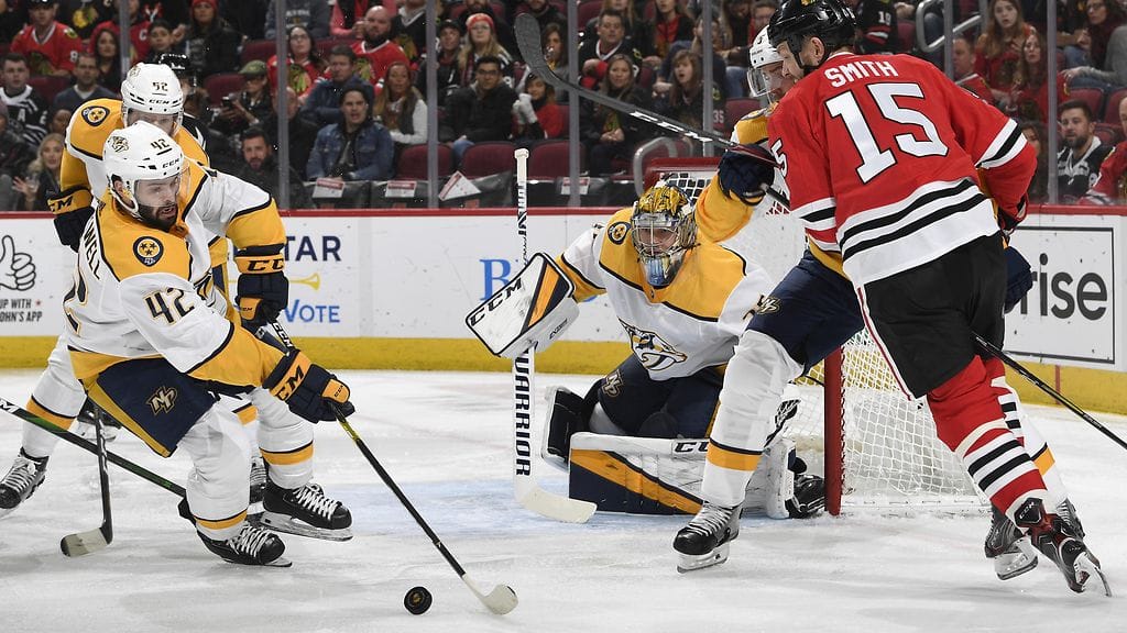 Colin Blackwell ja Pekka Rinne onnistuivat kumpikin maalinteossa.