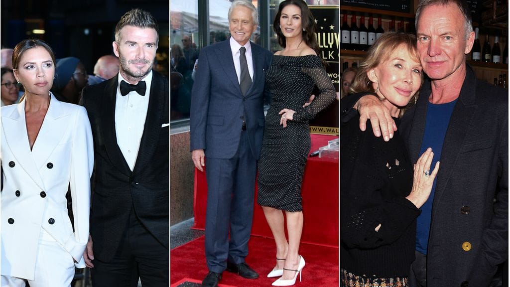 David ja Victoria Beckham, Sting, Trudie Styler, Catherine Zeta-Jones ja Michael Douglas näyttävät lähes samalta kuin 20 vuotta sitten.