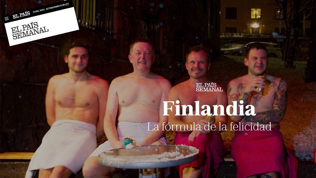 El Pais Semanal vierailu muun muasa yleisessä saunassa Kalliossa, Helsingissä.